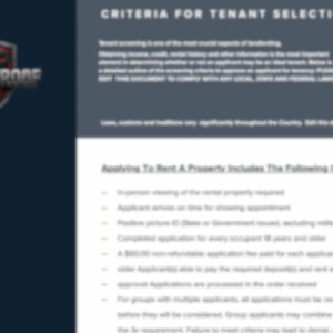 Tenant Screening Criteria Guide Editable PDF